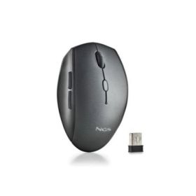 NGS Raton Inalambrico Ergonomico - 5 Botones - Teclas Silenciosas - Rueda de Desplazamiento - Conexion 2.4 Ghz - dpi Ajustables - Color Negro