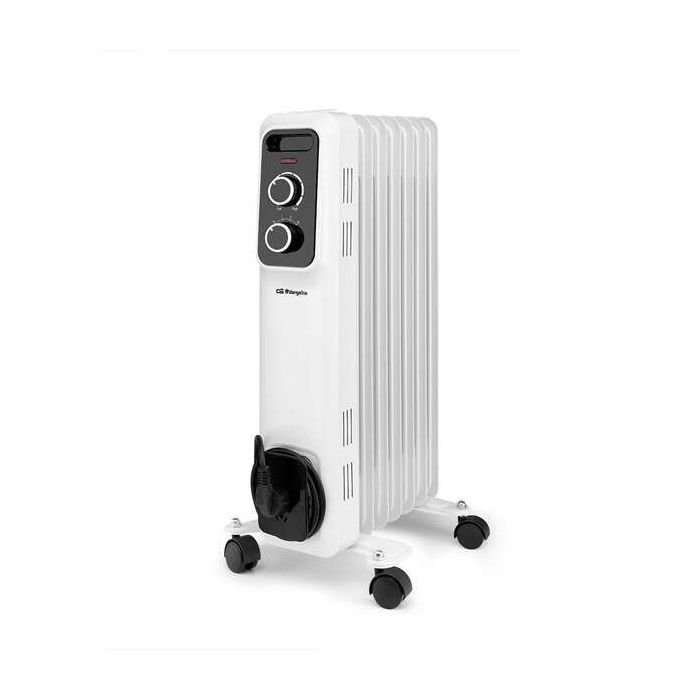 Orbegozo RS 1500 Radiador de Aceite Elegante y Potente - Potencia Maxima 1500W - 7 Elementos Calorificos - Proteccion contra Sobrecalentamiento y Antivuelco - Facil Manejo y Transporte