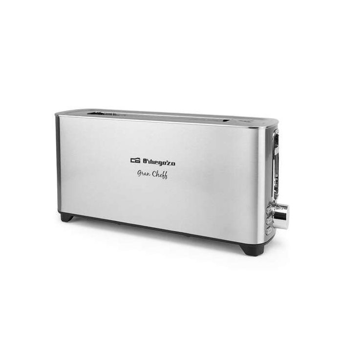 Orbegozo TO 6030 Tostadora de Ranura Larga - Potente y Versatil Tostador con 6 Niveles de Tostado - Funciones de Recalentamiento y Descongelacion - Desconexion Automatica y Carcasa de Acero Inoxidable