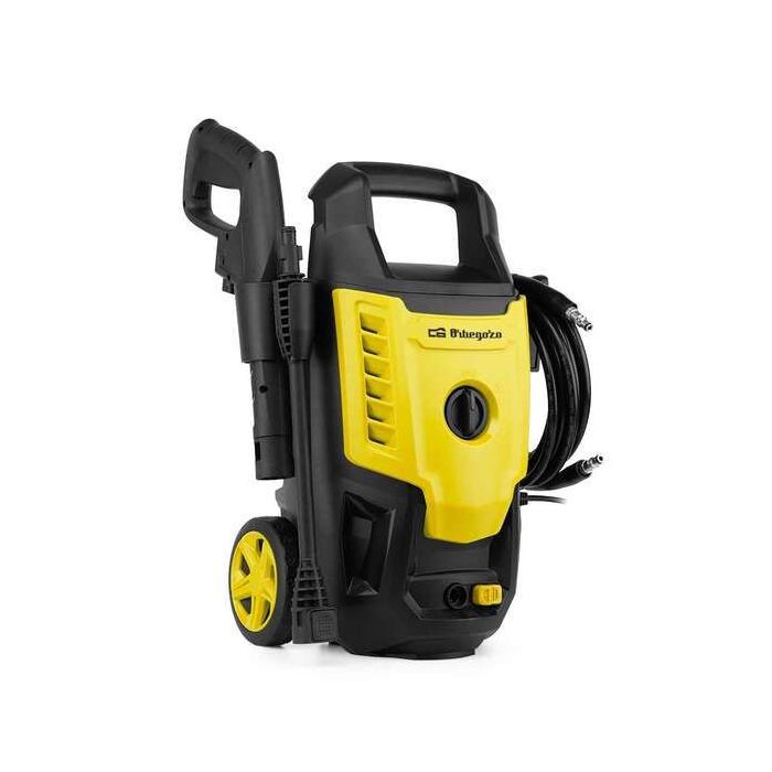 Orbegozo HDL 1400 Hidrolimpiadora Potente y Eficiente - 105 Bares de Presion - Caudal de 330 L/H - Boquilla de Espuma con Deposito - Practico Gancho Recogecables