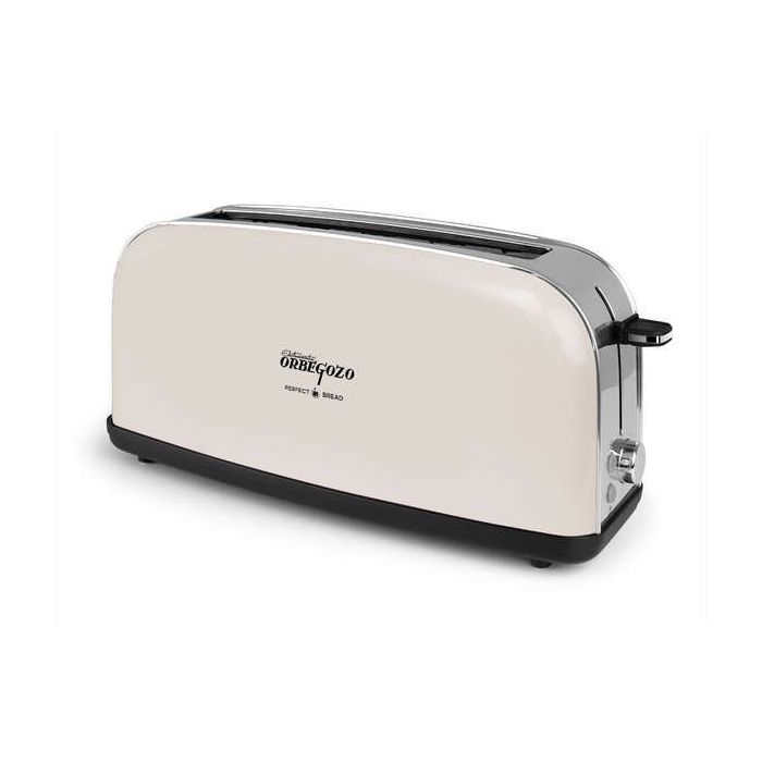 Orbegozo TOV 6210 Tostadora Vintage - Ranura Larga - Carcasa Acero Inoxidable - 6 Niveles de Tostado - Descongelado y Recalentamiento - Tamaño Compacto