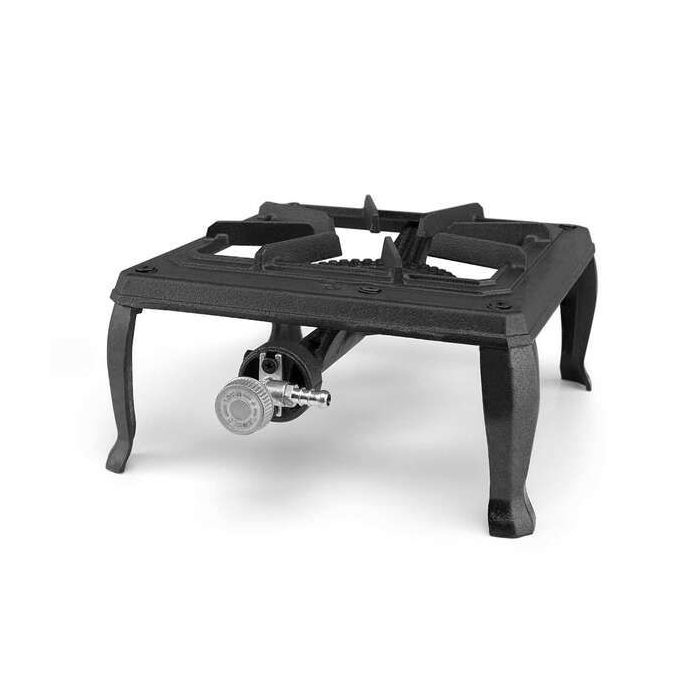 Orbegozo FO 6100 Hornillo a Gas Portatil Resistente - Potente Quemador de 3.5kW - Parrilla de Hierro Fundido - Uso Exterior Seguro - Compacto y Facil de Transportar