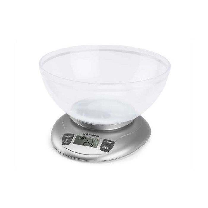 Orbegozo PC 2017 Bascula de Cocina Digital - Precision y Versatilidad en tus Recetas - Capacidad 3.5kg - BOL Transparente - Funcion Tara - Indicador de Sobrecarga