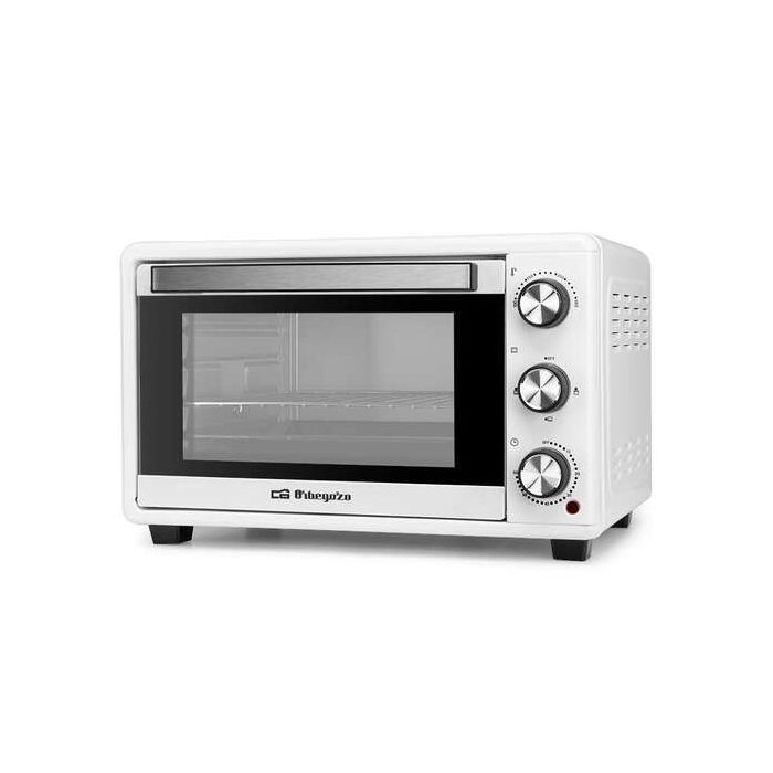 Orbegozo HO 258 Horno Electrico Multifuncion - Capacidad 25L - Potencia 1500W - Selector de Temperatura 100ºc a 230ºc - Temporizador 60min - Puerta Abatible Doble Cristal