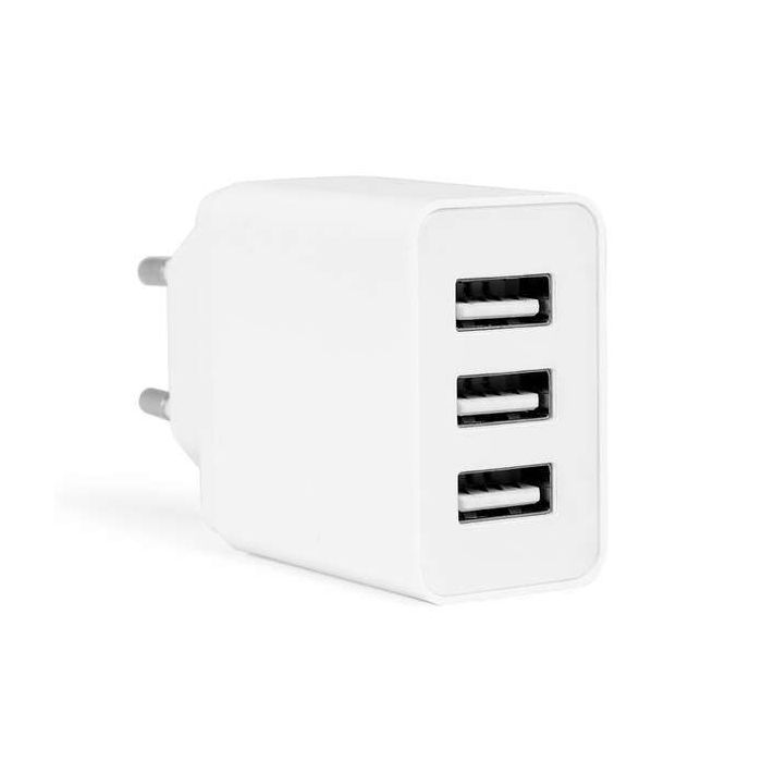 Orbegozo EN 1100 Cargador USB Multiple - Carga hasta 3 Dispositivos Simultaneamente - Proteccion contra Sobrecarga y Cortocircuitos - Compacto y Portatil