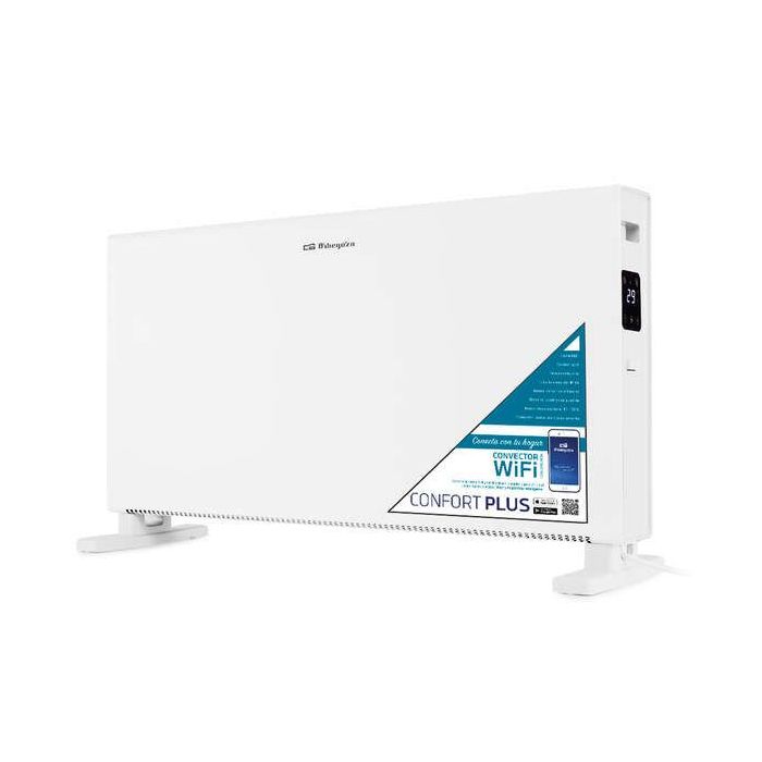Orbegozo REW 2050 Convector Wifi - Control Inteligente Desde la App - Potencia de 2000W - Temporizador 24H - Proteccion contra Sobrecalentamiento - Pantalla LED Tactil - IP-24 para Uso en Baños