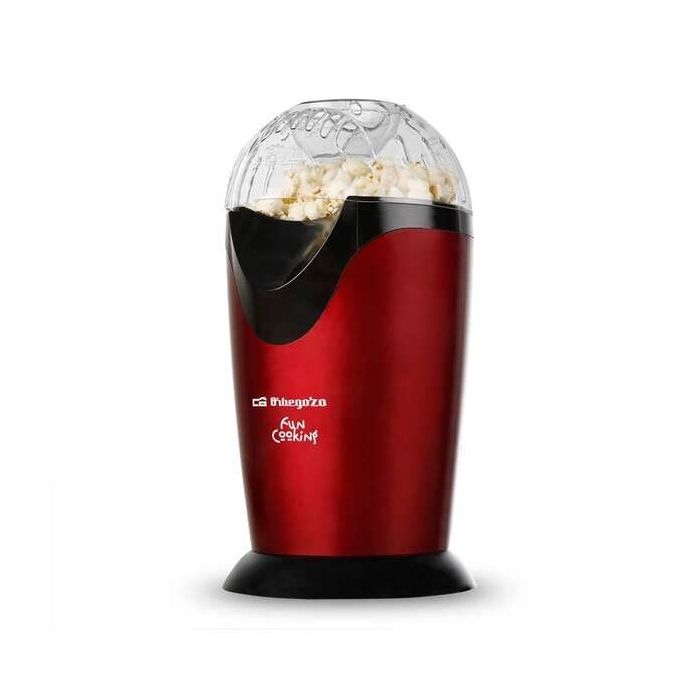 Orbegozo PA 4300 Palomitero Portatil - Potencia 1000W - Rojo Metalizado - sin Aceite - Facil Limpieza - Recetas de Sabores