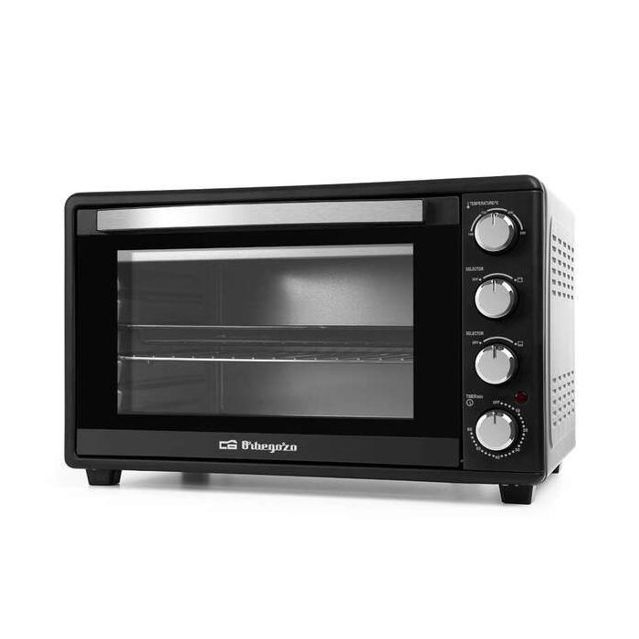 Orbegozo HO 455 Horno de Sobremesa Multifuncion - 45L de Capacidad - 2000W de Potencia - Selector de Temperatura hasta 230ºc - Temporizador de 60min - Resistencias de Acero Inoxidable