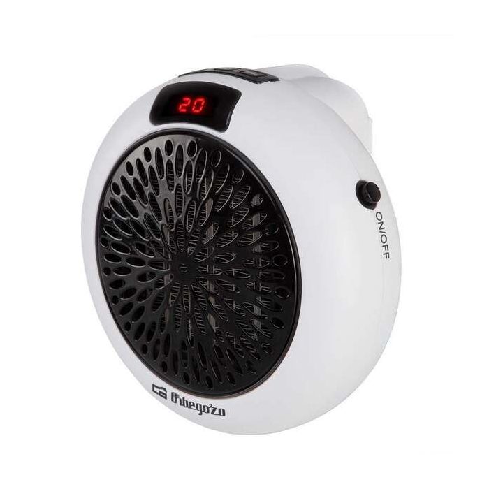 Orbegozo CR 4000 Mini Calefactor Ceramico de Enchufe - Potente y Programable - Ideal para Espacios Pequeños - Display LED y Termostato Ajustable - sin Cables - 600W