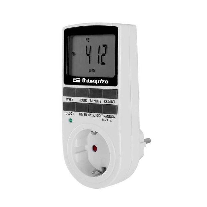 Orbegozo Pg 25 Programador Electronico Semanal - Controla tu Hogar Las 24 Horas del Dia - 10 Memorias Programables - Funcion Ant-Theft System - Ahorro de Energia - Pantalla LCD 2.4"