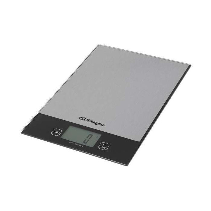 Orbegozo PC 2026 Bascula de Cocina Digital - Precision y Control en tus Recetas - Superficie de Cristal Templado - Pantalla LCD - Capacidad Maxima 20kg - Diseño Moderno y Resistente