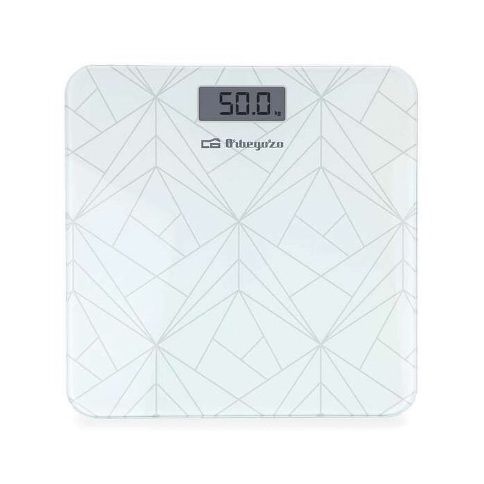 Orbegozo PB 2218 Bascula Electronica de Baño - Precision y Diseño Elegante para tu Salud y Bienestar - Pantalla LCD con Luz - Activacion Tactil - Conversion de Unidades - Indicador de Energia