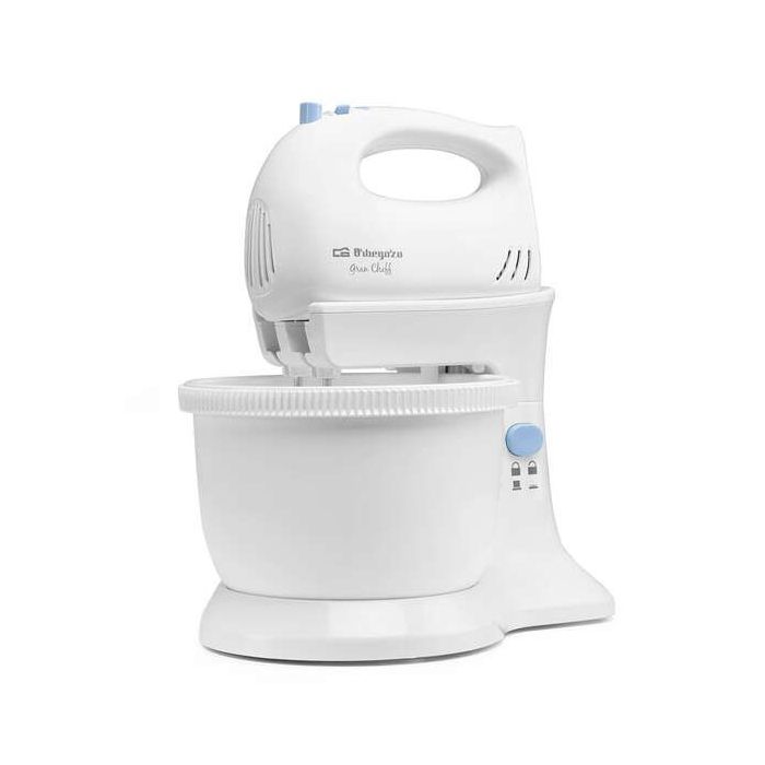 Orbegozo BA 4400 Amasadora Multifuncional - Potente y Versatil - Ideal para Pan Casero - 5 Velocidades y Funcion Turbo - Incluye 2 Mezcladores y 2 Varillas de Acero Inoxidable - BOL Rotatorio de 3.5 L
