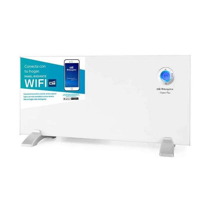 Orbegozo REW 1500 Panel Radiante Wi-Fi Inteligente - Control por Voz - Deteccion de Ventanas Abiertas - Programacion Diaria y Semanal - Resistencia de Aluminio - Seguridad Infantil