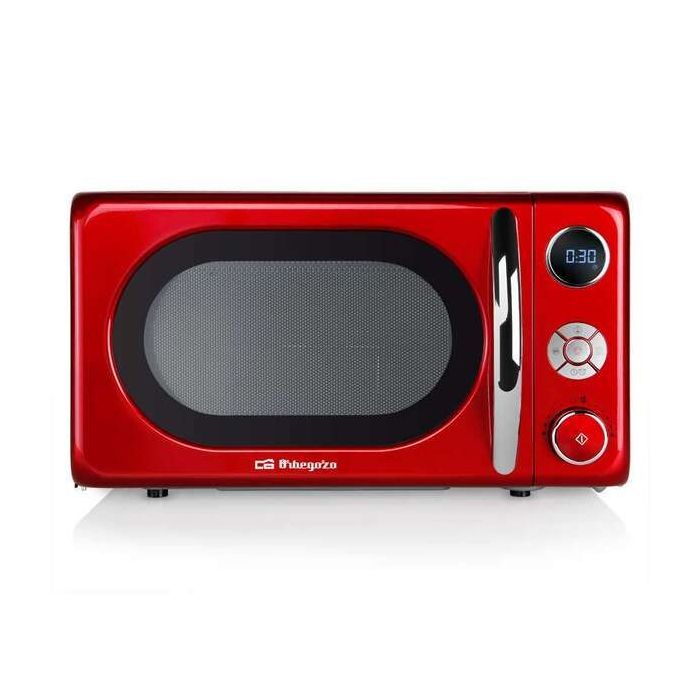 Orbegozo MIG 2042 Microondas Vintage Multifuncion - Potencia 700W/900W - 10 Niveles de Potencia - Grill de Cuarzo - Temporizador Digital - Diseño Retro Años 60 - Facil Limpieza - 20L de Capacidad
