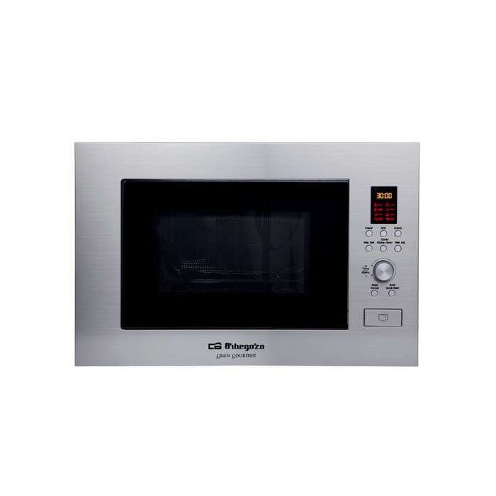 Orbegozo MIG 2330 Microondas de Encastre Multifuncion - Potencia 900W - Grill 1000W - Capacidad 23L - 8 Menus de Coccion Automatica - Temporizador Digital - Funcion Descongelacion - Acero Inoxidable
