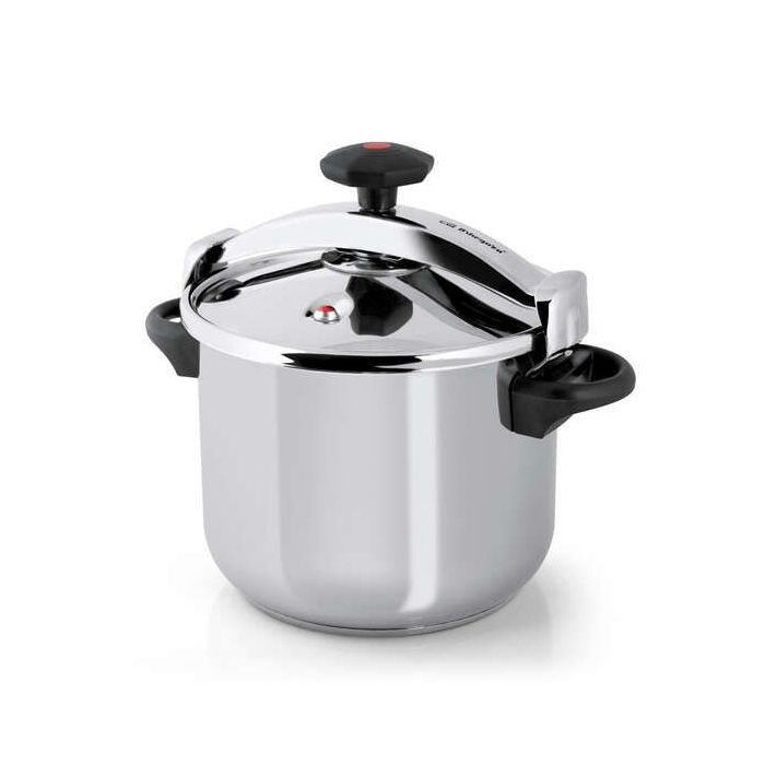 Orbegozo HPL 8070 Olla Clasica a Presion - Capacidad 8 Litros - Triple Seguridad - Regulacion de Presion Interna - Fondo Sandwich - Asas Laterales - Acero Inoxidable 18/10
