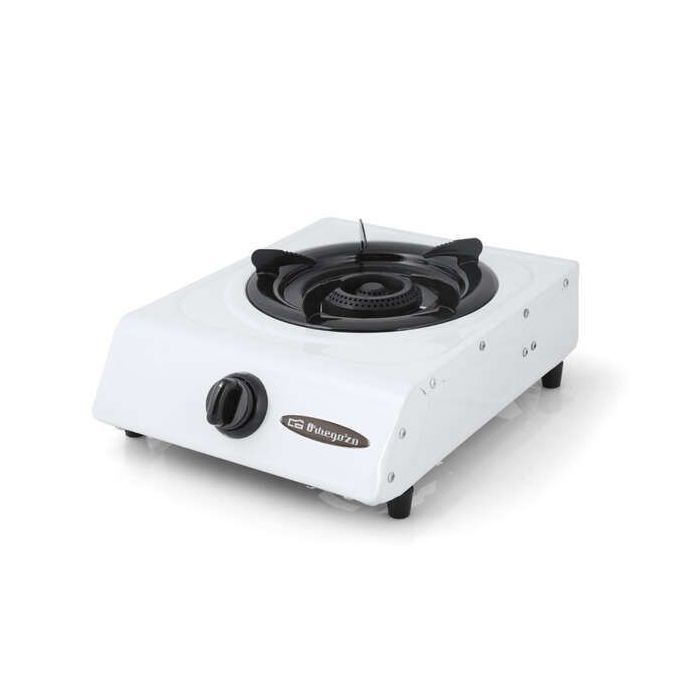 Orbegozo FO 1600 Hornillo a Gas Blanco - Encendido Piezoelectrico - Quemador de Triple Corona - Versatil y Practico - Ideal para Picnics y Camping