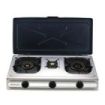 Orbegozo FO 3500 - Hornillo a Gas Compacto y Eficiente - Encendido Piezoelectrico - 3 Quemadores - Cuerpo Inox - Ideal para Exteriores