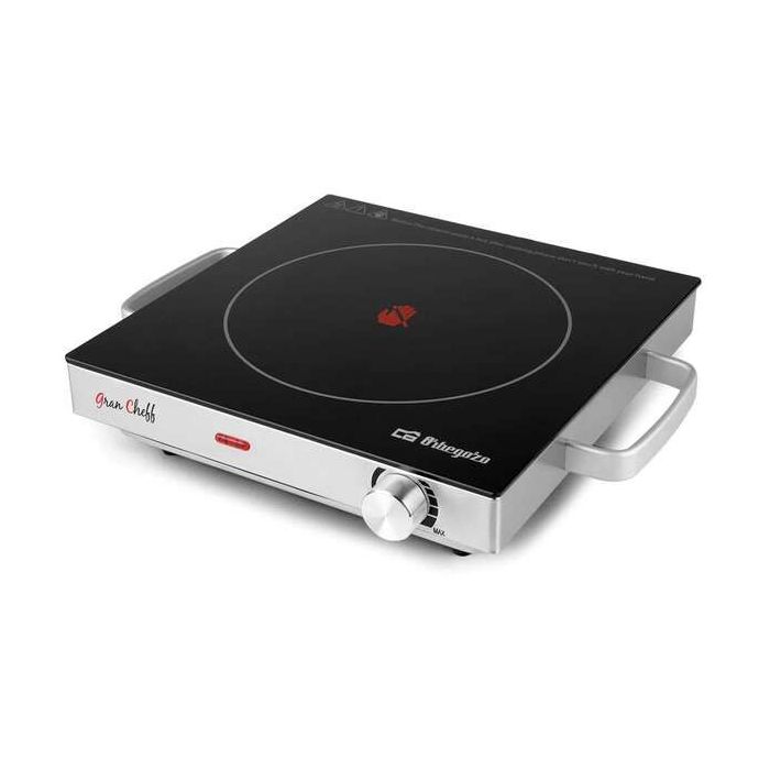 Orbegozo PCE 5000 Placa Vitroceramica Portatil - Potencia 2000W - Termostato Regulable - Superficie de Coccion 20.5cm - Segura y Eficiente