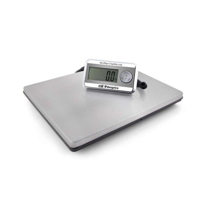 Orbegozo PC 5500 Bascula de Acero Inoxidable - Cordon Extensible - Pantalla Retroiluminada - Capacidad Maxima 200kg - Apagado Automatico - Sensores de Alta Precision