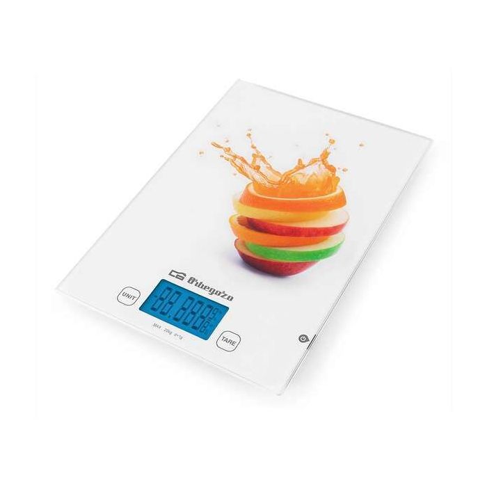 Orbegozo PC 2025 Peso de Cocina Electronico - Precision y Comodidad en tus Recetas - Pesa hasta 20kg - Pantalla LCD de 5 Digitos - Funcion Tara - Conversion de Unidades - Diseño Moderno y Funcional
