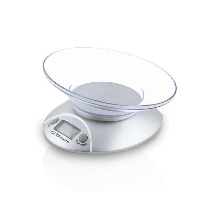 Orbegozo PC 1009 Bascula de Cocina Electronica - Display LCD - BOL Transparente - Capacidad 3Kg - Precision 1g - Unidades Gr/Kg/Oz/Lb - Bateria Incluida