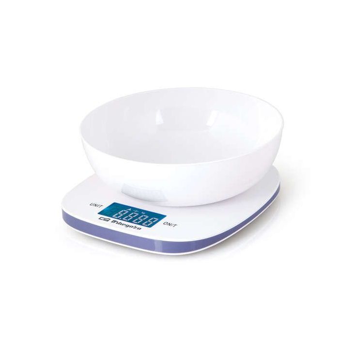 Orbegozo PC 1014 Peso de Cocina Electronico - Precision de 1g - Plataforma de Cristal - Display LCD Azul - Capacidad 5Kg - Incluye BOL de Pesaje - Ideal para Grandes Cantidades