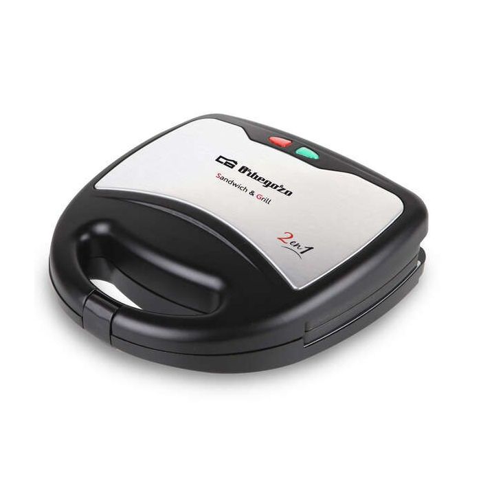 Orbegozo SW 7250 Sandwichera Multifuncion 2 en 1 - Placas Intercambiables - Antiadherente - Proteccion contra Sobrecalentamiento - Base Antideslizante - 750W