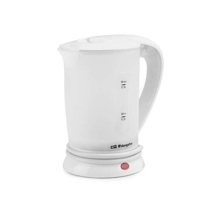 Orbegozo KT 4500 Hervidor de Agua Compacto - Ideal para Viajes - Potente y Seguro - Diseño Moderno y Elegante - Facil de Usar - con Apagado Automatico - Indicador de Nivel de Agua - Incluye 2 Tazas