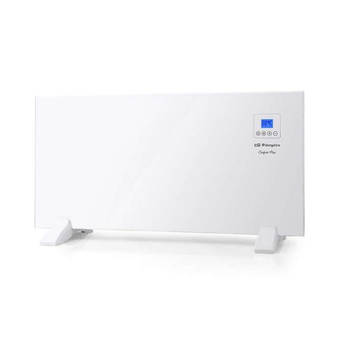 Orbegozo REH 1500 a Panel Radiante Blanco Slim - Pantalla LCD - Control Tactil - Programador Semanal - Proteccion Sobrecalentamiento - Soporte Pie/Pared Confort y Eficiencia en tu Hogar