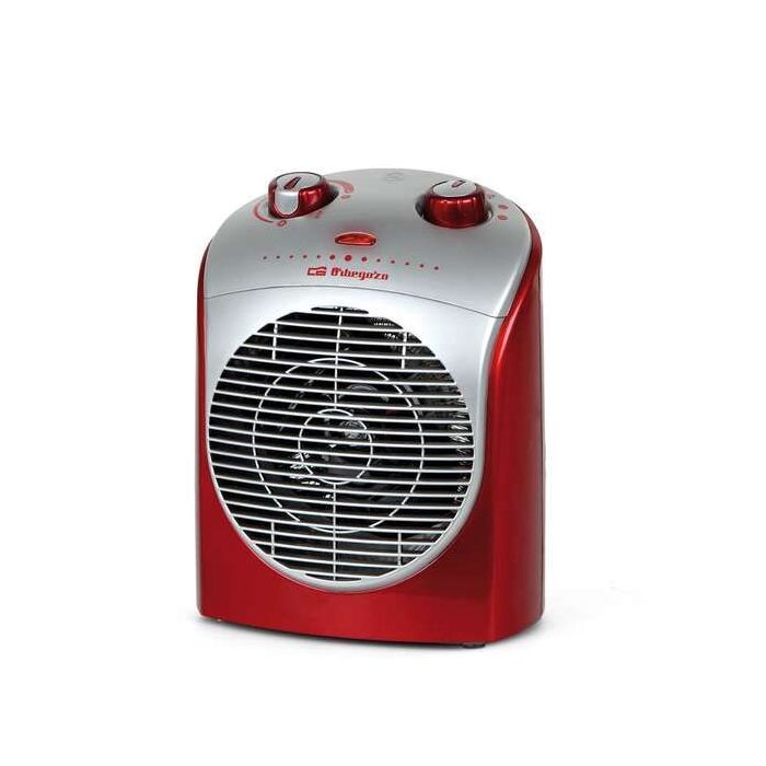 Orbegozo FH 5026 Calefactor Confort Rojo - Potencia de 2200W - Proteccion contra Sobrecalentamiento - Funcion de Oscilacion de 90° - Control Ajustable de Temperatura - Seguridad Antivuelco