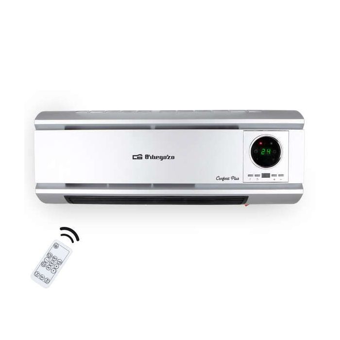 Orbegozo Split Calefactor de Pared Ceramico - Calor Uniforme y Saludable - Programable Diario y Semanal - Deteccion de Ventanas Abiertas - Mando a Distancia - Seguridad Total