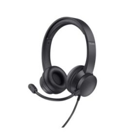 Trust Ayda Auriculares con Microfono - Diadema Ajustable - Almohadillas Acolchadas - Control de Volumen en Auricular - Cable de 1.80m - Color Negro