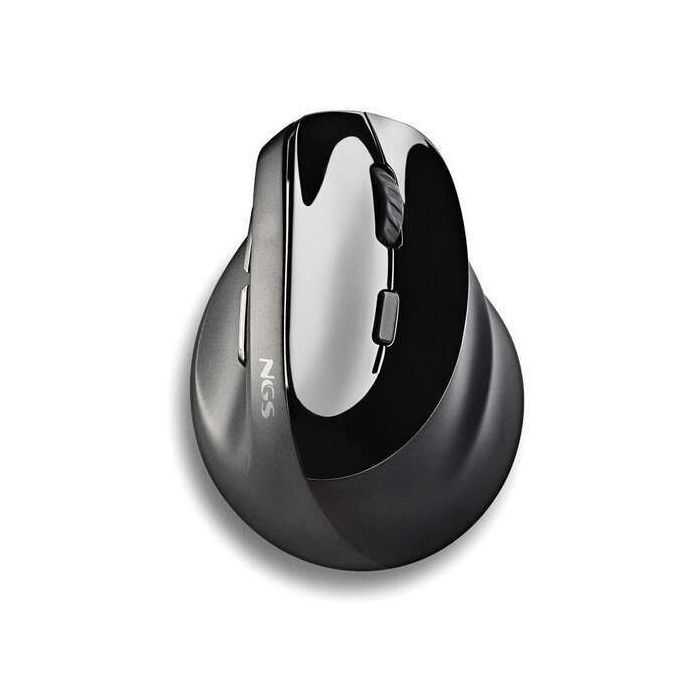 NGS Evo Moksha Raton Vertical Ergonomico Inalambrico USB 2400dpi - 5 Botones - Teclas Silenciosas - Color Negro