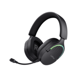 Trust GXT491 Fayzo Auriculares Gaming Bluetooth, USB 2.4Ghz - Iluminacion RGB - Microfono Extraible - Diadema Ajustable - Autonomia hasta 22h - Controles de Facil Acceso - Color Negro