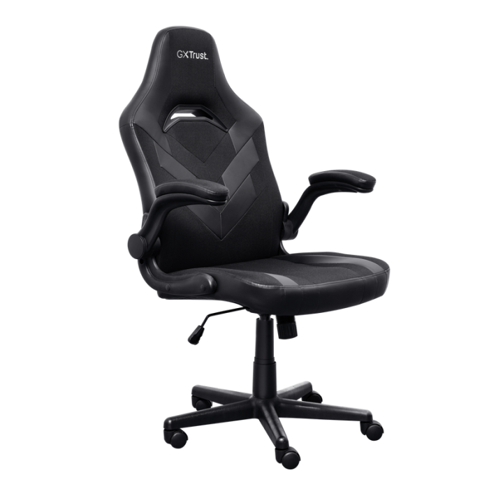 Trust GXT 703 Riye Silla Gaming - Reposabrazos - Ruedas de Nylon - Piston de Gas Clase 4 - Base Metal - Peso Max. 140Kg - Color Negro