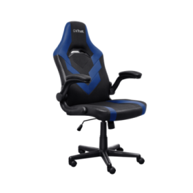 Trust GXT 703B Riye Silla Gaming - Reposabrazos - Ruedas de Nylon - Piston de Gas Clase 4 - Base Metal - Peso Max. 140Kg - Color Negro/Azul