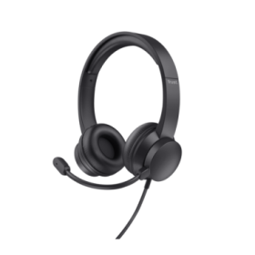 Trust Auriculares Ayda para PC - Diadema Ajustable - Mando de Volumen Supraaural - Microfono Plegable - Conexion de Audio de 3.5 mm - Sensibilidad Del Microfono 95Db