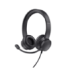 Trust Ayda Auriculares con Microfono USB - Diadema Ajustable - Controles en Auricular - Color Negro