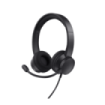 Trust Ayda Auriculares con Microfono USB - Cancelacion de Ruido - Diadema Ajustable - Controles en Auricular - Cable de 1.8m - Color Negro