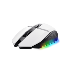 Trust Raton Gaming Inalambrico Recargable - Velocidad Ajustable de 800-4800 PPP - hasta 80 Horas de Reproduccion - 4 Opciones de Iluminacion LED - 6 Botones y Seleccion de Ppp