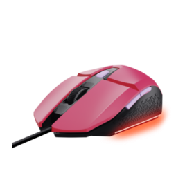 Trust Raton Gaming Iluminado Felox - Velocidad Ajustable hasta 6400 PPP - 3 Configuraciones LED Multicolor - 6 Botones Programables