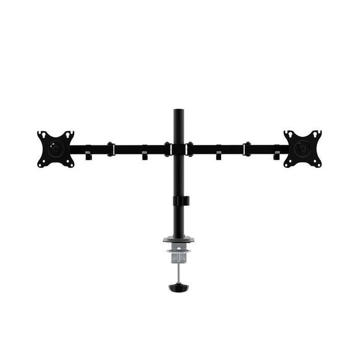 Unykach UK1422 Soporte de Mesa con Brazo Articulado para 2 Monitores de 10"-32" - Giratorio, Inclinable y Extensible - Gestion de Cables - Peso Max 10kg por Brazo - VESA 100x100mm