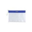 Dohe Bolsa Cremallera PVC - 24x17.5mm - Resistente al Agua - Ideal para Documentos A5 - Color Azul/Transparente