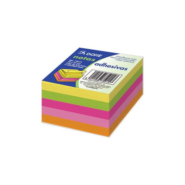 Dohe Cubos de Notas Reposicionables - 75mm - Cubo de 250 Hojas - Papel de 75gr - Ideales para Oficina y Escuela
