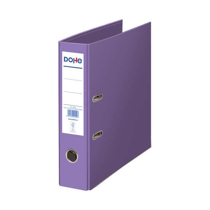 Dohe Archivador Ecofile - 320x285mm - Carton Rigido Forrado con Papel Offset Impreso - Ollao, Rado, Tarjetero Adhesivo - Cantonera Metalica - Mecanismo de Palanca Niquelado