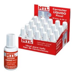 Dohe Expositor de 20 Correctores Liquidos con Aplicador Pincel - 20ml - Rapido Secado - Eficaz Cobertura - Ideal para Oficina y Escuela
