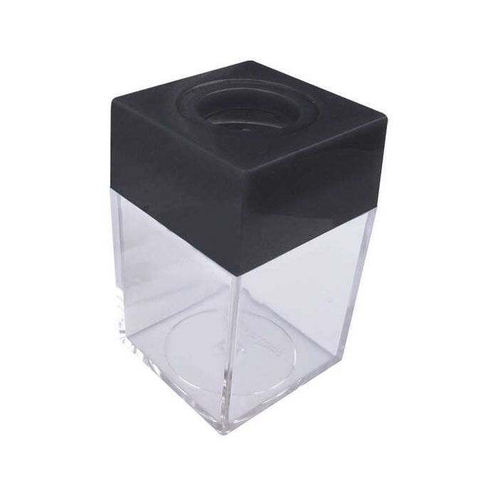 Dohe Portaclips en Plastico con Deposito Transparente - 42x42x70mm - Embocadura Imantada de Color Negro