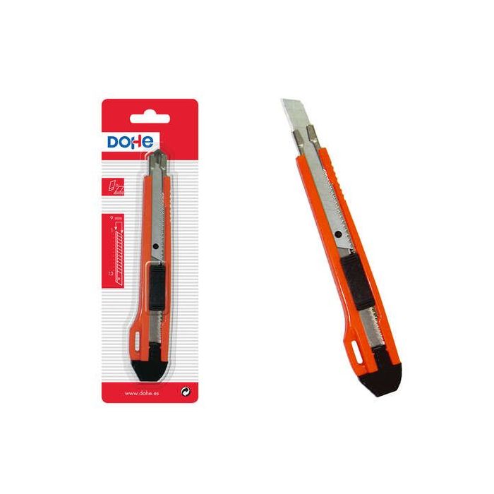 Dohe Cutter Resistente de Plastico - Cuchillas Tronzables de Acero - Sistema de Bloqueo de Cuchilla - Guia Metalica